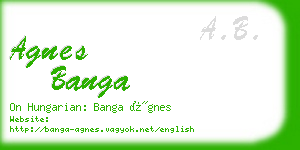 agnes banga business card